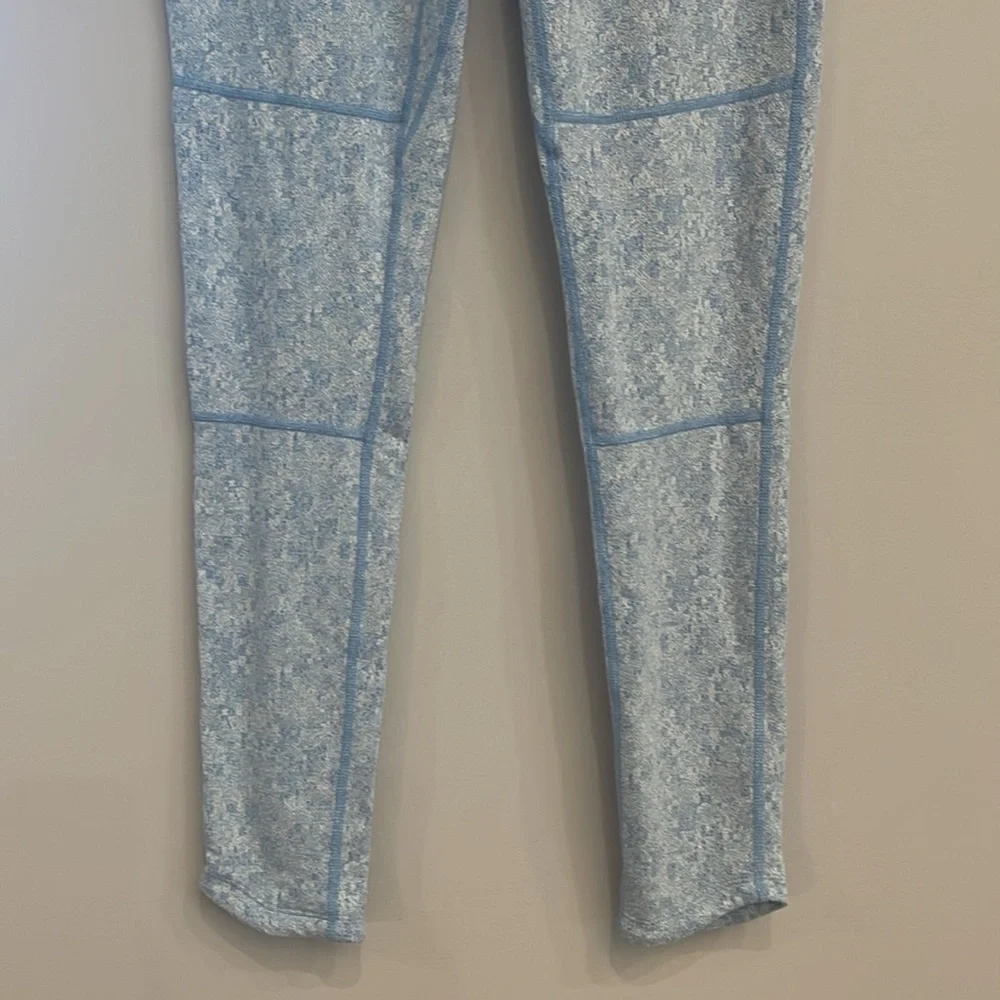 Gymshark Fleur Textured Leggings Malibu Blue Marl Medium High Rise Pilates yoga